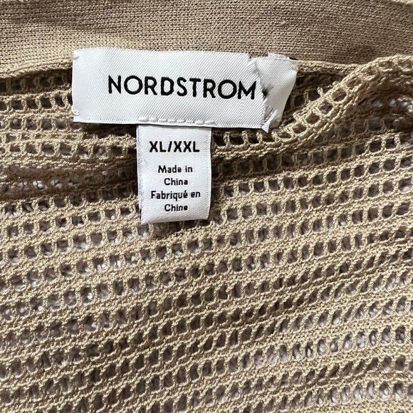 NWOT NORDSTROM Mesh Open Cardigan in Tan Cobblestone (XL/XXL) - Picture 8 of 11